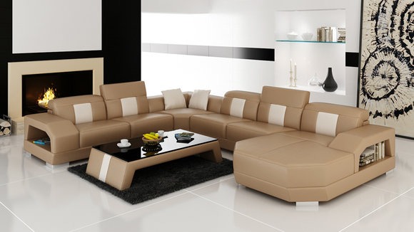 Ledersofa Sofa Couch Wohnlandschaft Ecksofa Eck Garnitur Design Modern