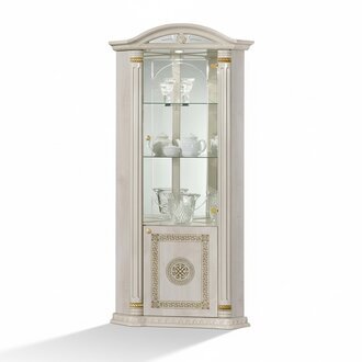 Eckvitrine Vitrine Anrichte Vitrinen Luxus Glas Schrank Schranke Eck Holz Design
