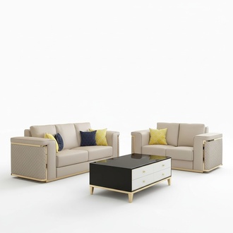 Edel Stahl Couch Polster Leder Sofa 211 Sitzer Couchen Garnitur Set Italienische