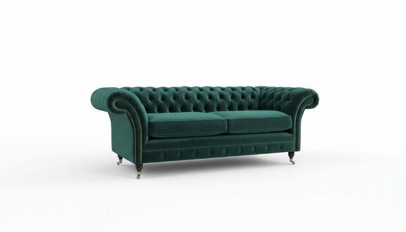 Edle Ausgefallene Chesterfield Couch Samt Textil Stoff Designer