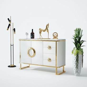 Edle Design Kommode Sideboard Italienische Kommoden Lowboards Leder