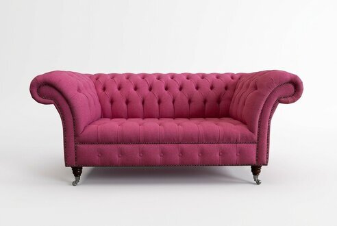 Edle Designer Couch 2 Sitzer Chesterfield Couchen Sofas Samt Stoff