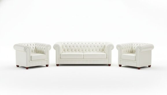 Edle Designer Polster Couch Luxus Chesterfield Sitz Garnituren 100% Leder Sofort