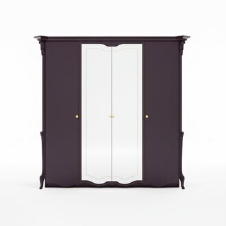 Edler Design Kleiderschrank mit Spiegel Schrank Schränke Italienische Möbel neu