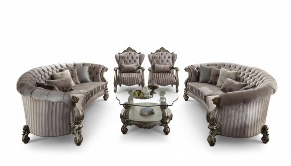 Einzigartiger Satz Chesterfield Luxus Möbel 4tlg. 2x rundes Sofa + 2x Sessel