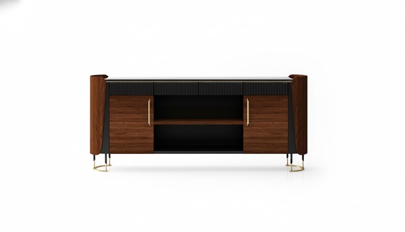 Elegante braune Holz-Konsole im modernen Design