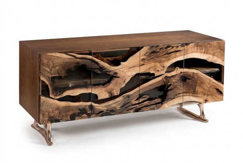 Elegante braune Konsol aus Holz im zeitlosen Design