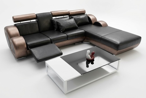Elegante Designer Eckcouch Berlin II Ledersofa Ecksofa Sofa Couch