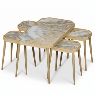 Eleganter Beistelltisch aus Holz in Beige für modernes Wohnambiente