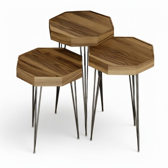 Eleganter Brauner Holz-Beistelltisch im modernen Design