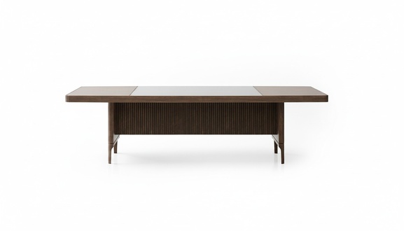 Eleganter Konferenztisch aus Holz in warmem Braun für modernes Büro