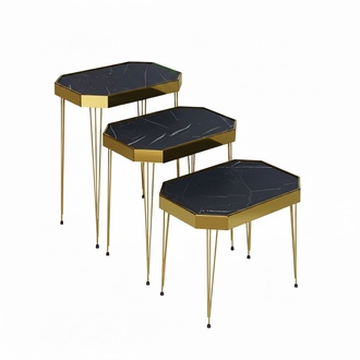 Eleganter schwarzer Beistelltisch aus Holz im modernen Design