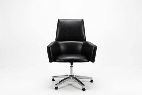 Eleganter schwarzer Bürostuhl aus Kunstleder für modernes Home Office