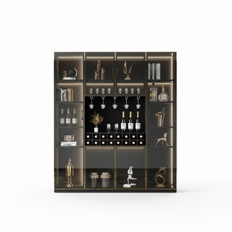 Eleganter schwarzer Weinschrank mit Dual-Zone-Temperaturkontrolle