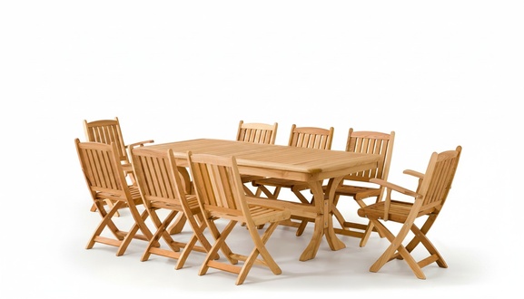 Elegantes 9-tlg Gartenmöbel Set aus Holz in Braun für Terrasse