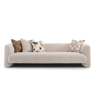 Elegantes Beiges Stoffsofa für Wohnzimmer und Flur