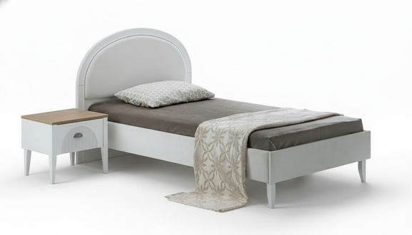 Elegantes Bett Modernes Design Weiß Erholsamer Schlaf Stilvolles Ambiente