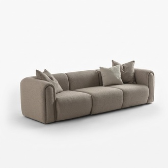Elegantes braunes 4-Sitzer Sofa aus Textil mit modernem Design