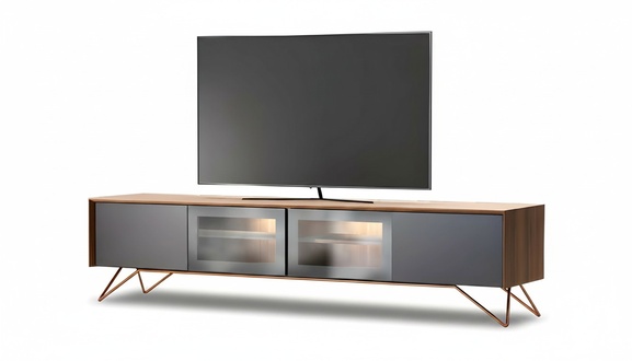 Elegantes braunes Holz Lowboard für modernes Wohnzimmer