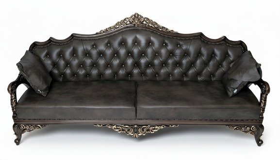 Elegantes braunes Leder-Sofa für modernes Wohnzimmer
