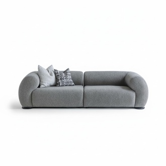 Elegantes graues 4-Sitzer-Sofa aus Textil mit modernem Design