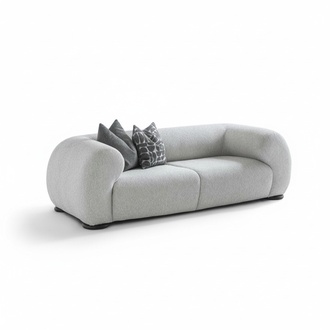 Elegantes graues Stoffsofa für Wohnzimmer im modernen Stil