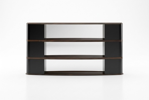 Elegantes Holz Bücherregal in warmem Braun für stilvolle Räume