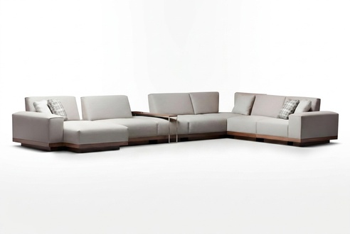 Elegantes weißes Stoff-Ecksofa im modernen Design
