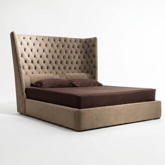 Englisches Big Bett Chesterfield Bett Designer Hotel Samt Betten Knöpfe