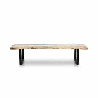 epoxid harz esstisch echtes holz massive möbel wasserfall epoxy tisch 250x60cm