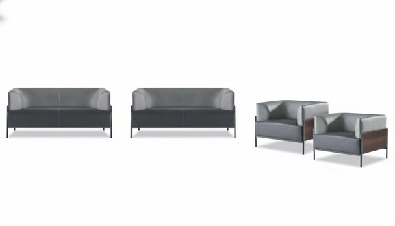 Ergonomischer Komplett Sofa-Set 4tlg Schwarz Designer Polster Modern Stil