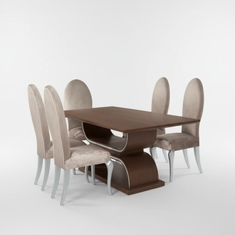 Essgarnitur Luxus Esstisch 4x Stühle Essgruppe Tisch Komplett Set 5tlg