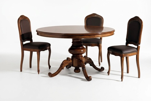 Essgruppe Esstisch Tisch Tische 4x Lehnstuhl Stuhl Set Rund 5tlg Gruppe Garnitur