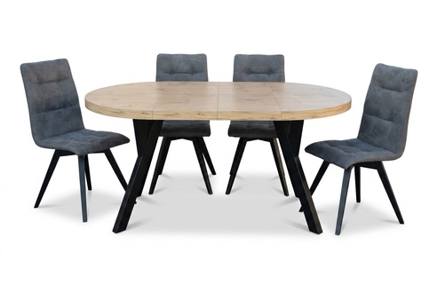 Esstisch 4 x Stühle Esszimmer Set Essgruppe Luxus Stühle Tisch 5tlg.
