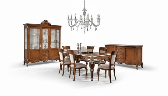 Esstisch 6x Stühle Esszimmer Essgruppe Klassischer Sideboard 9tlg Set