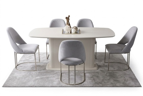 Esstisch Esszimmer Tisch Küchentisch Speisetisch Tisch Säulenfuß Weiß