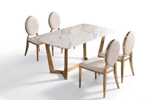 Esstisch Moderner Tisch Esszimmer Garnitur 4x Stuhl Set 5 tlg.Set