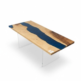 Esstisch River Tisch Echtes Holz Flusstisch Epoxidharz Tische 181x81