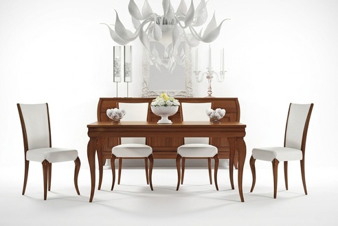 Esszimmer Esstisch Stuhl Ausziehbar Tisch Tische Gruppe Holz Design Set 5tlg.