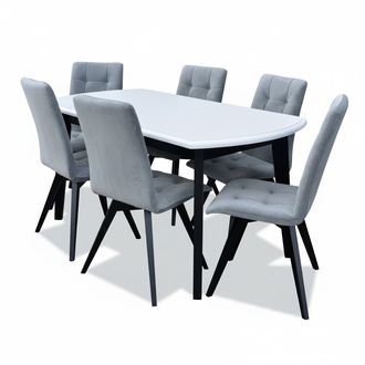 Esszimmer Garnitur Set Klassische Tisch 6x Stühle Luxus Tische 7tlg Komplett Neu