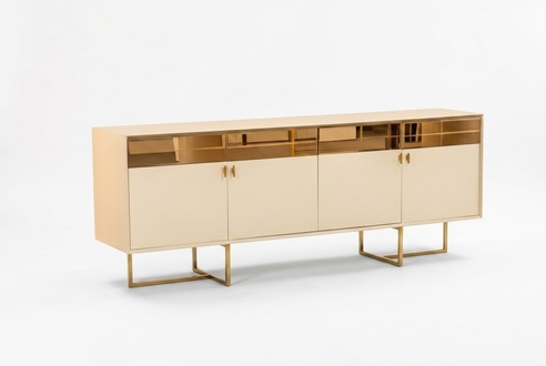 Esszimmer Goldene Anrichte Luxuriöse Küchen Kommode Stilvolles Sideboard
