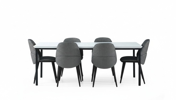 *Esszimmer Gruppe Esstisch Stühle Tisch Holz Set 7tlg Grau Modern Set