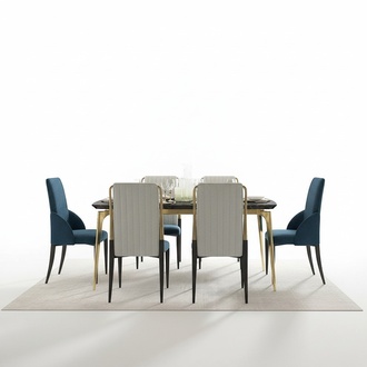 Esszimmer Gruppe Komplett Set Garnitur 7tlg Tisch Tische Luxus Holz