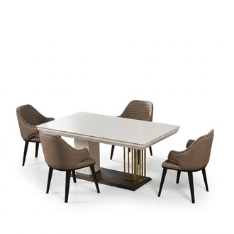 Esszimmer Möbel Designer Esstisch 4x Stühle Komplette Garnitur 5tlg Set