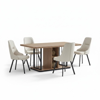 Esszimmer set 7tlg. Esstisch 6x Stühle Designer Stuhl Garnitur Möbel