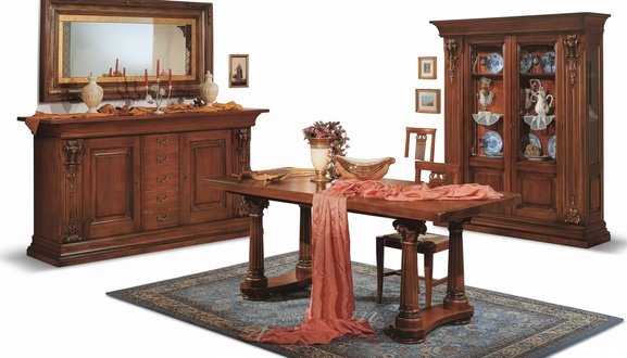 Esszimmer Set Esstisch Kommode Vitrine Spiegel Luxus Klassische Möbel
