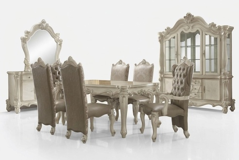 Esszimmer Set Garnitur Tisch 6x Stuhl Kommode Spiegel Barock 9tlg.
