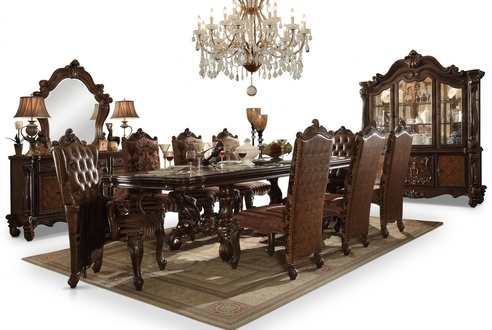 Esszimmer Set Garnitur Vitrine Tisch 8x Stuhl Kommode Deko Spiegel Barock