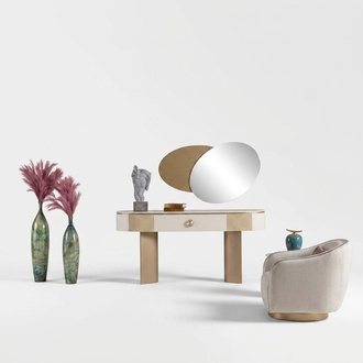 Wohnzimmer-Set mit Konsolentisch, Spiegel und elegantem Sessel