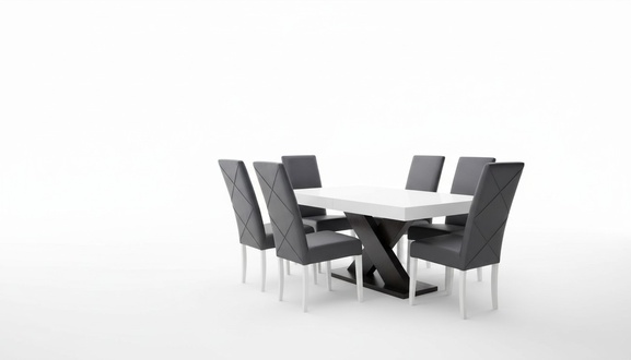 Esszimmer Set Vitrine Esstisch 6x Stuhl Garnitur Tisch Gruppe 7tlg. Set Modern